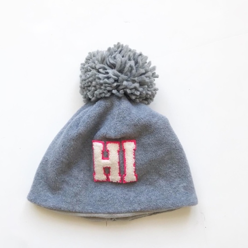 Gapkids fleece HI pom beanie EUC S(6-7Y) - Picture 1 of 3